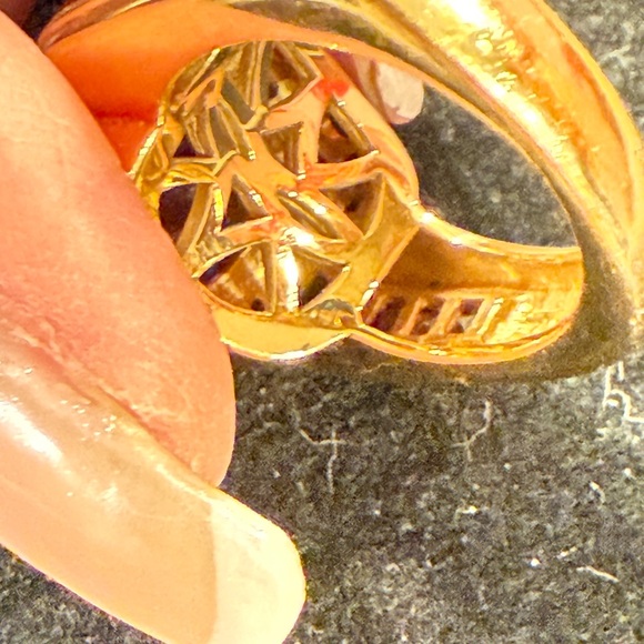 Rubelite Euro Shank Solid 18 Kt Yellow Gold Ring - Picture 8 of 13